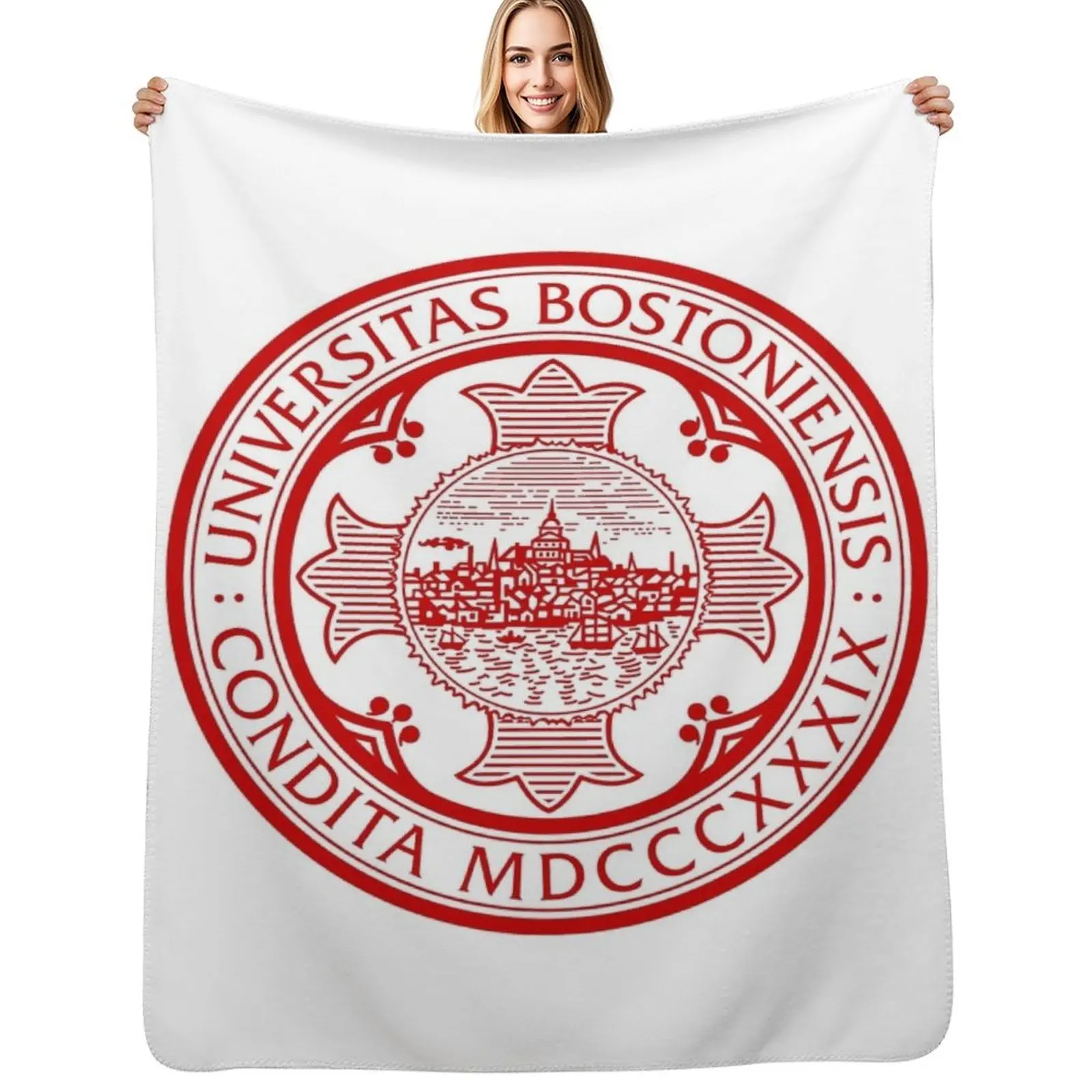 the Boston University Throw Blanket Beautifuls Soft Big Summer Personalized Gift Tourist Fashion Sofas Blankets