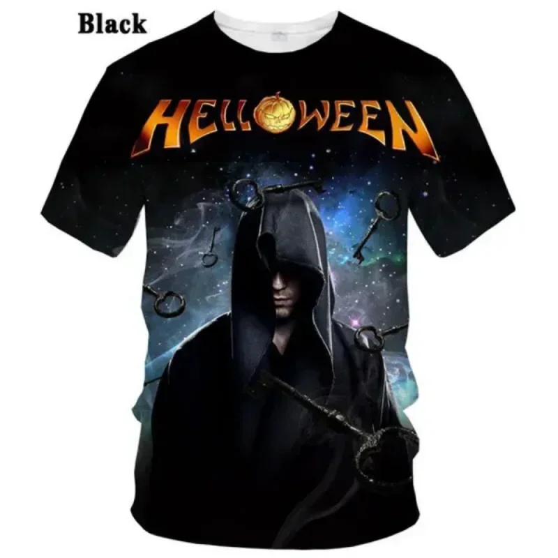 New Heavy Metal Rock Band Helloween Graphic 3D Print T-shirt Fashion Men Clothing Harajuku Street Unisex Oversized T Shirt Tops