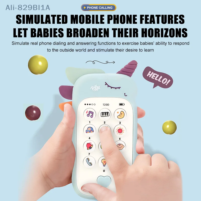 Baby Phone Toys Cute Telephone Teether Musical Voice Toy Early Educational Learning Machine Electronic Children Cellphone Gifts