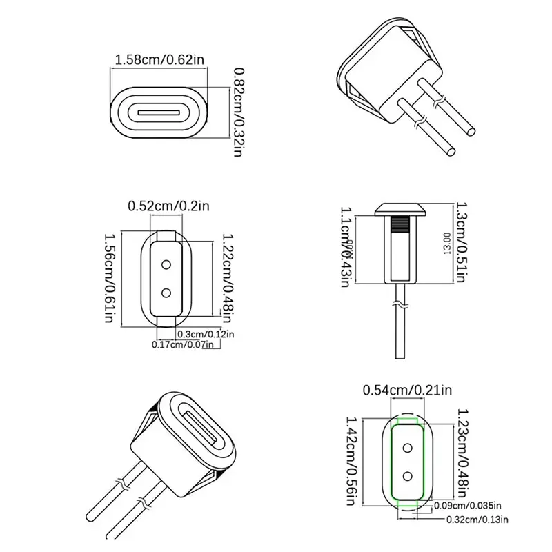 USB Type C Connector Type-C Fast Charging Jack Port USB-C Charger Plug Socket Desk Lamp Elliptical Charging Port