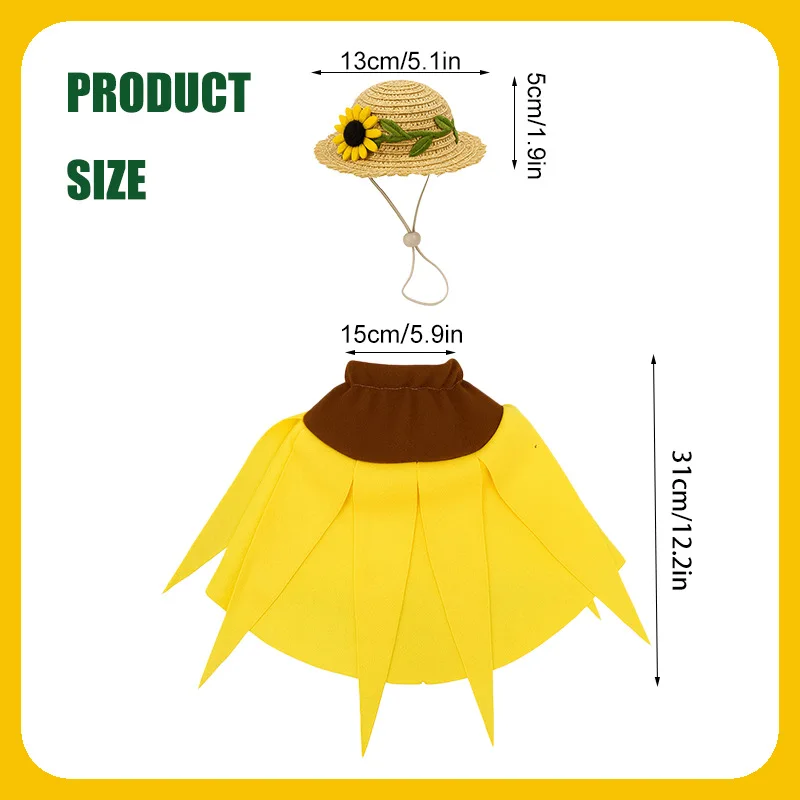 23 Inch Porch Goose Outfit Sunflower Straw Hat Farmhouse Garden Decor Outdoor Fall Thanksgiving Goose Costume Set