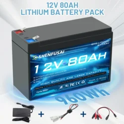 New 18650 lithium-ion battery pack, build-in 12V 100Ah/80Ah BMS 30A for electric vehicle emergency lighting, toy car battery