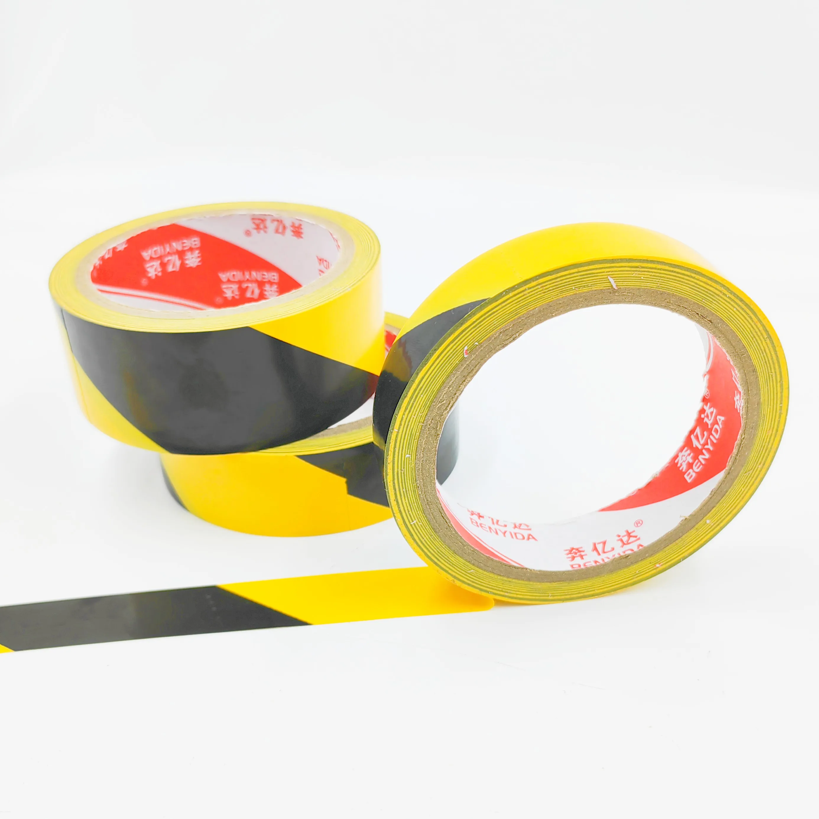 Black And Yellow Floor Tape Black Yellow Warning Tape 17 Meters Wear-Resistant Identification Tape