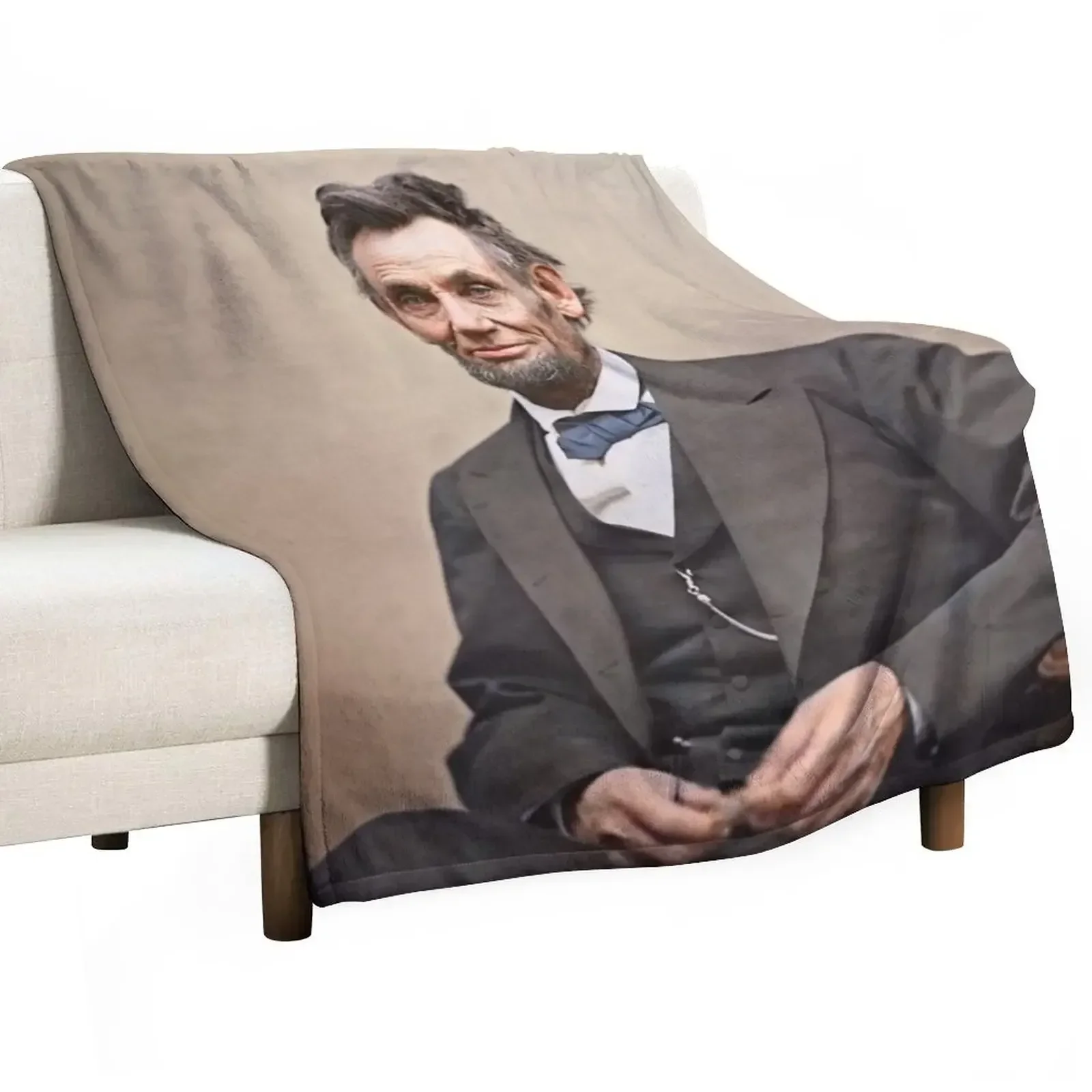 

Colorized- Abraham Lincoln Throw Blanket Luxury Throw Baby Decorative Sofas for winter Blankets