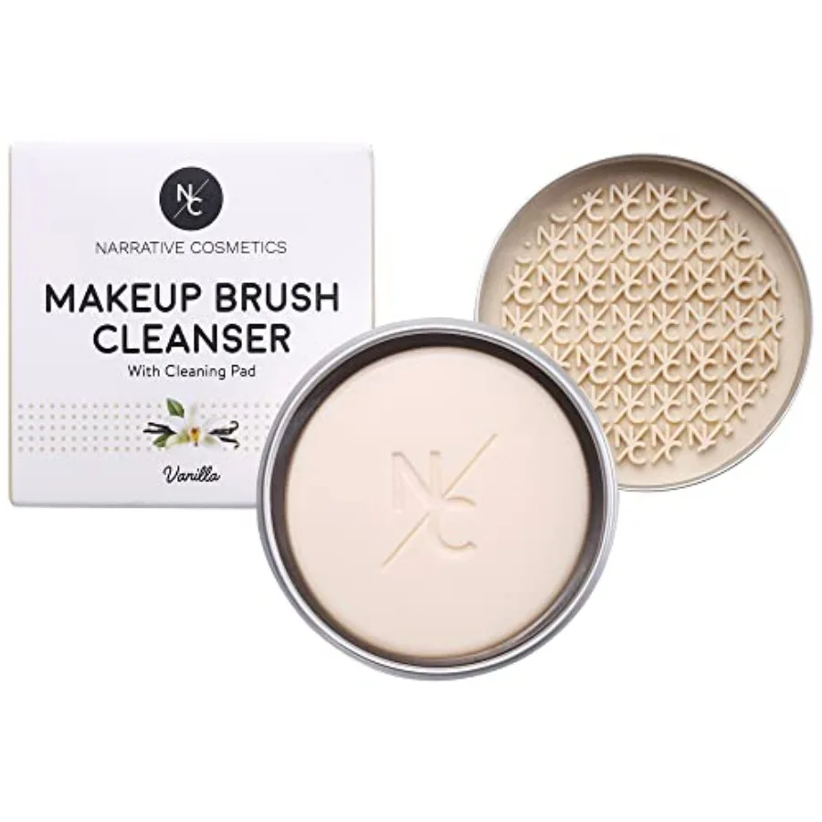 Makeup Brush Cleaner Soap with Silicone Scrubber Pad Solid Cleanser for Brushes and Beauty Blenders Vegan, Cruelty-Free, Avocad
