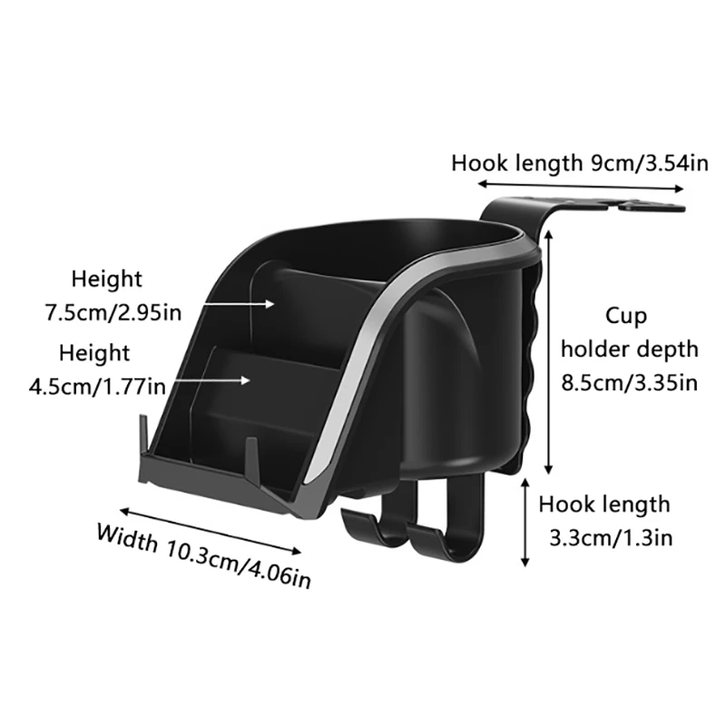 Pemegang cangkir sandaran kepala mobil 3 dalam 1 tempat minuman baris belakang mobil pengatur penyimpanan dudukan telepon kait stabil penahan beban besar