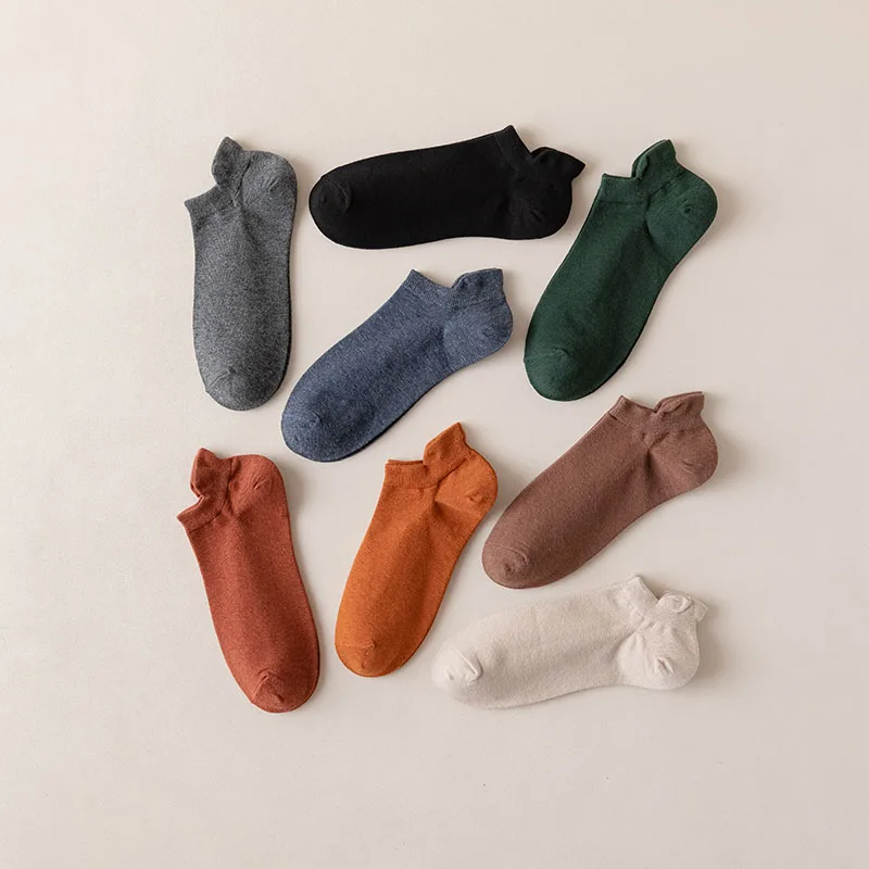 10 Pair Men Cotton Short Socks Fashion Breathable Man Comfortable Solid Color Casual Ankle Sock Pack Male