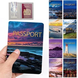 Travel Passport Cover Air Tickets ID Card Holder Protective Sleeve Women Men Waterproof Leather View Print Wallet Passports Case