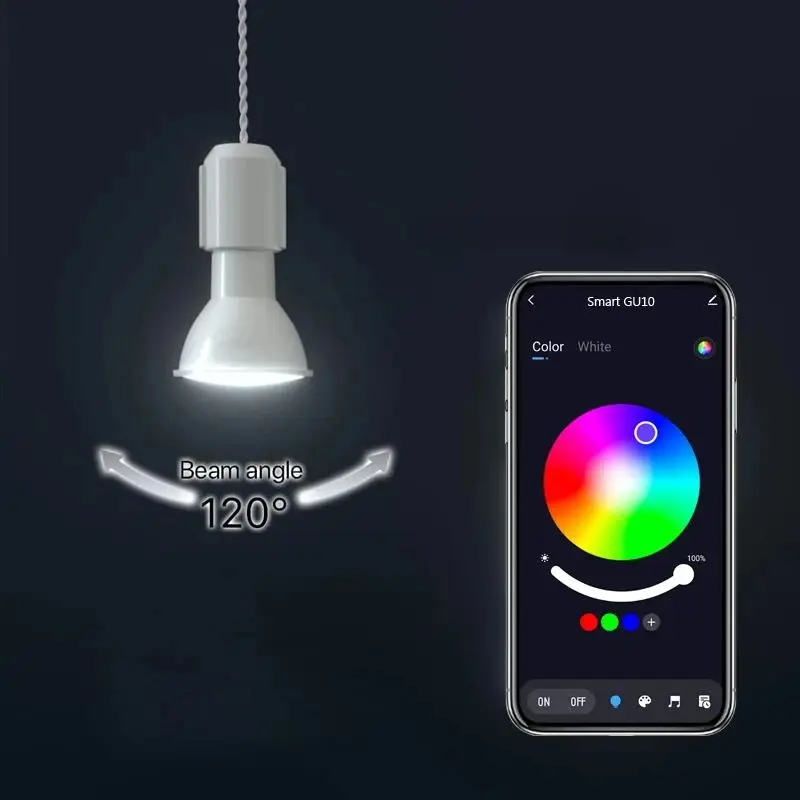 GU10 LED Bulb Dimmable RGB Colour Changing Smart Bulbs 220V 5W Bluetooth Smart Life APP Control LED Light Bulb For Room Home