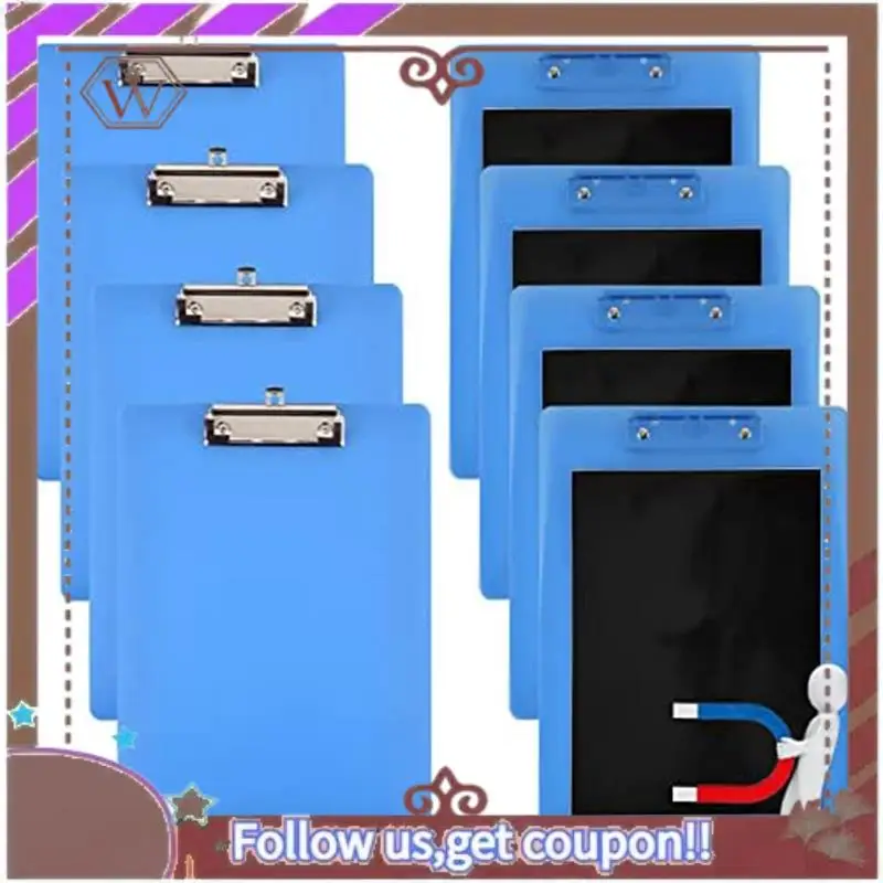 ABBG-مشبك الحافظة المغناطيسية مع حافظات حجم الحروف منخفضة المستوى مقاس 9 × 12.5 بوصة مشبك قياسي للثلاجة والمكتب والمنزل