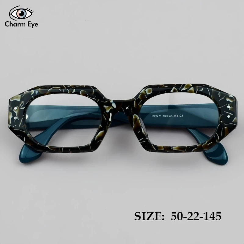 

2025 New Irregular Mi Ding Fashion Glasses Women Myopia Reading Handmade Retro Thick Classic Optical Acetate Eyeglass Frames Men