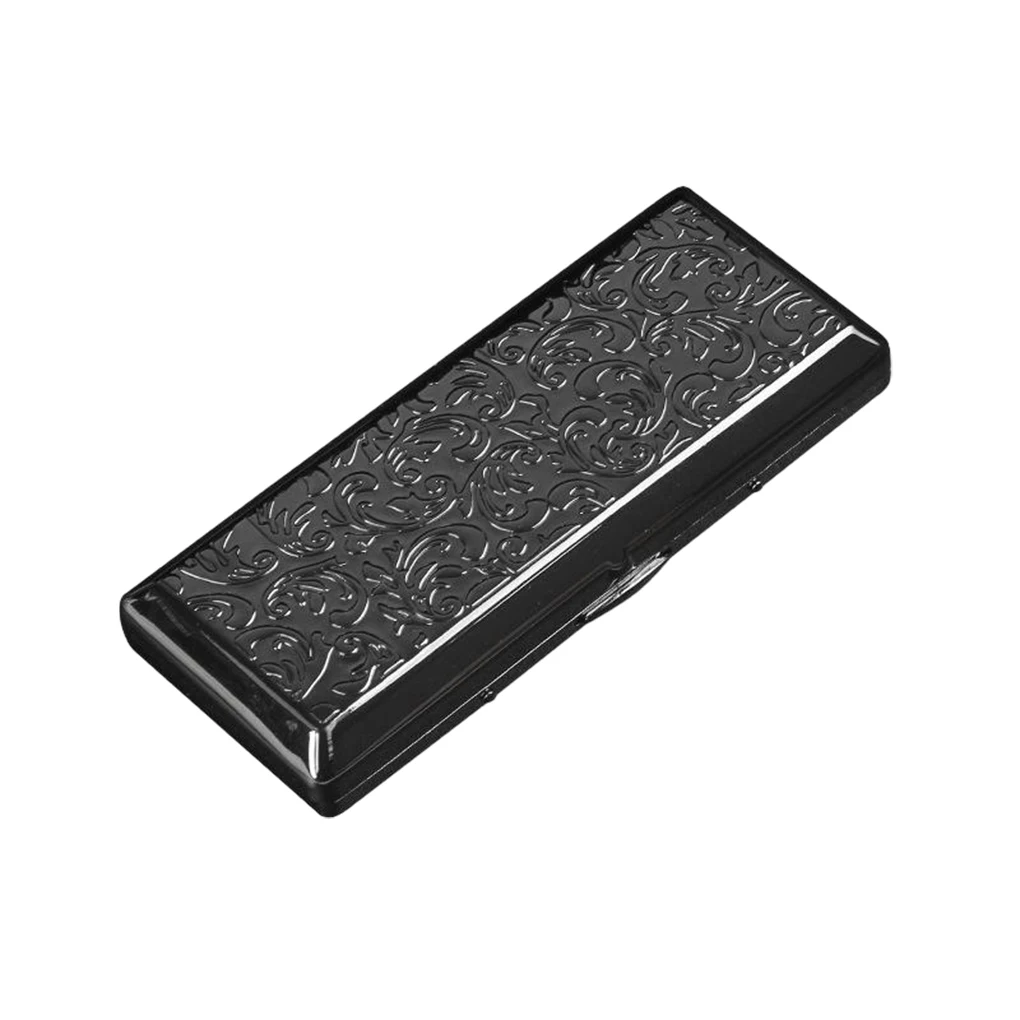 

Gift For Smokers Stylish And Practical Cigarette Case Easy-to- Metal Slim Cigarette Box Portable black