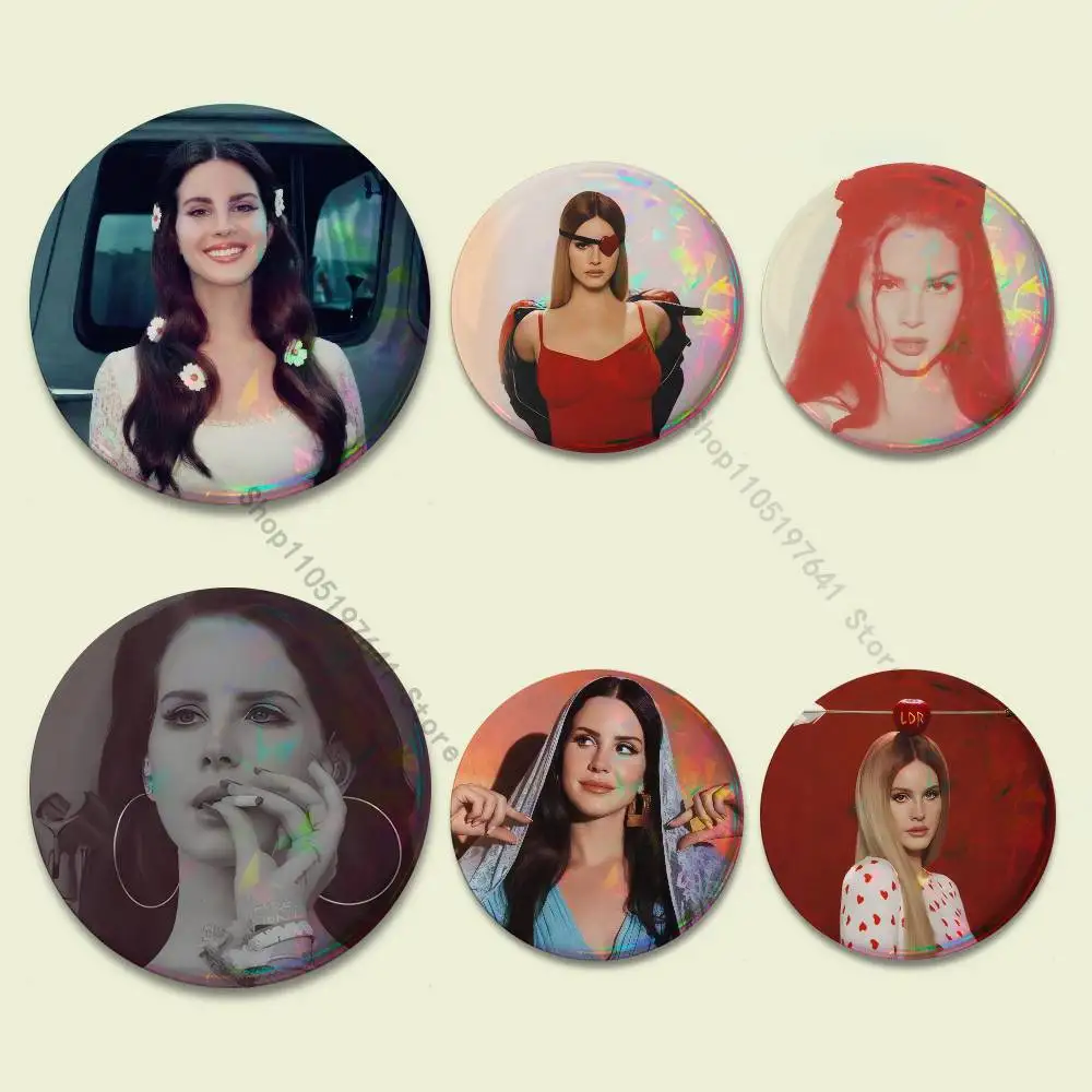 

Singer L-Lana Del R-Rey Badges Button Round Creative Pin Brooch Badge Bag Decor Fans Collect Friends Gifts