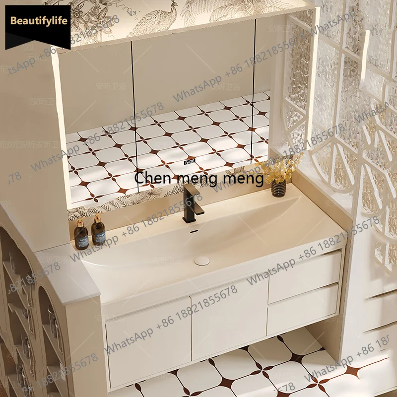 White Cream Bathroom Cabinet Toilet Shelves Minimalist Unique Luxury Accent Cupboard Designer Vestidores