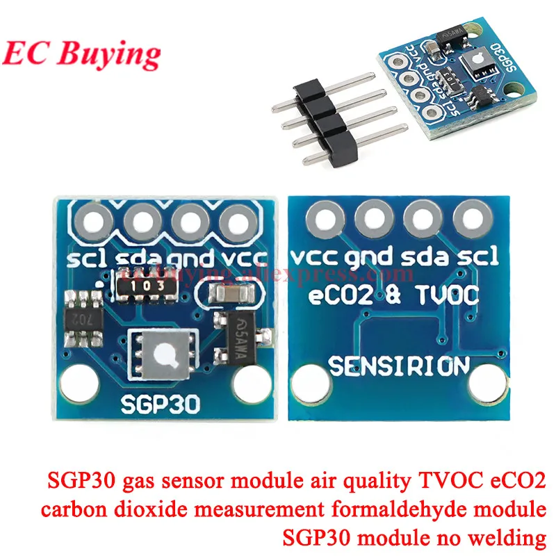 EC Buying 1-2 Stück GY-SGP30 SGP40 SGP41 MICS-6814 CCS811 TGS2600 BME680 Kohlendioxid-Gassensor Luftqualität CO2 CO NO2 NH3 TVOC eCO2 Erkennen 8