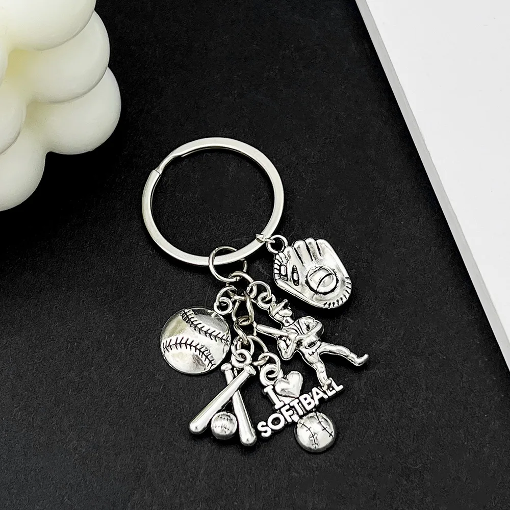 Classic basketball and football player keychain commemorative gift backpack accessories hanging keychain