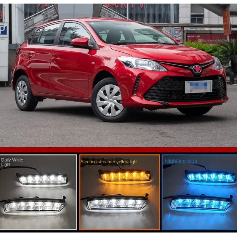 

For Toyota Vios FS 2017-2019 Car Accessories modified LED daytime running light streamer turn lamp front bumper lights fog light