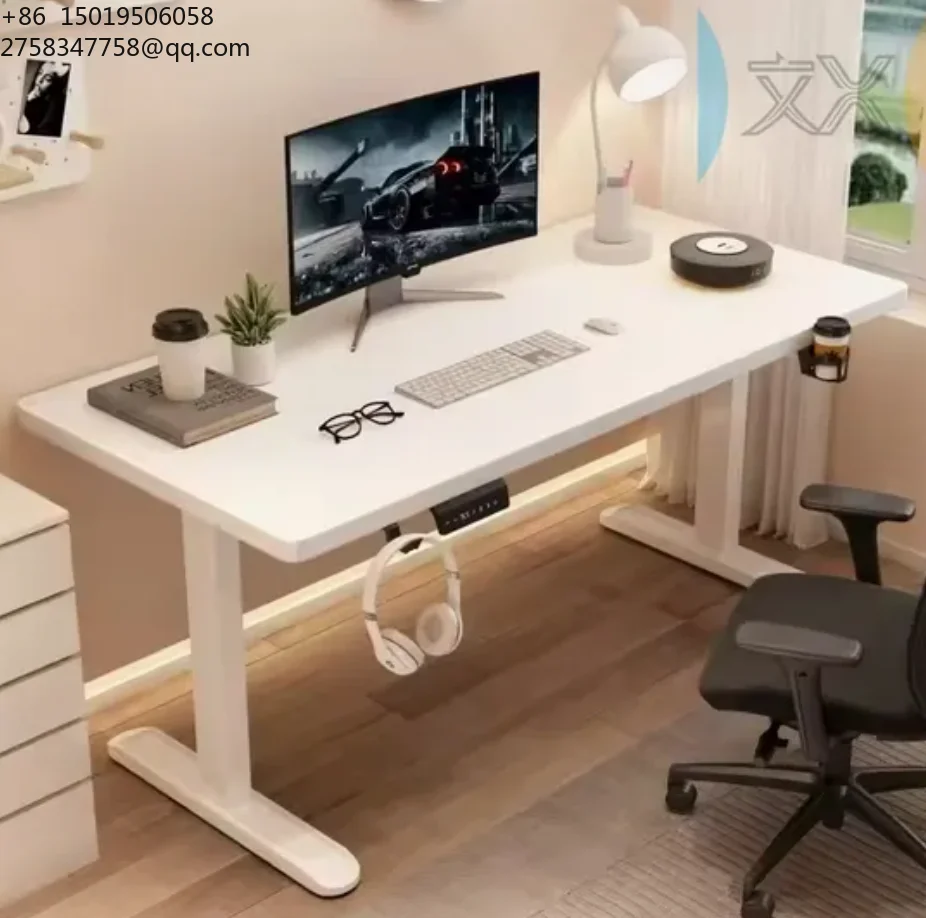 Ergonomic Modern Laptop Study Electric Height Adjustable Sit Stand Desk Metal Extendable Office