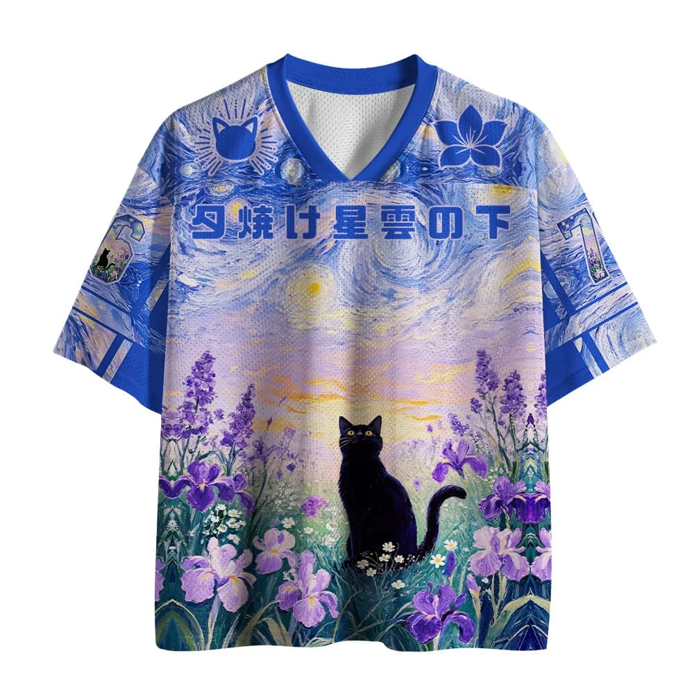 2026 Popular V-neck Mesh T-shirt with Fun Printed Short Sleeved T-shirt, Retro Streetwear, Loose Oversized Sports Mesh T-shirt
