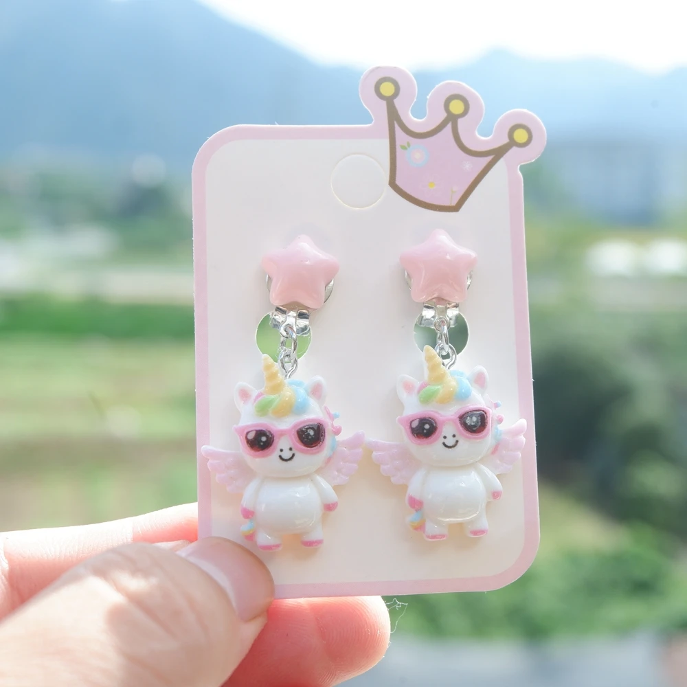 Cute Unicorn Butterfly Capybara Earclip Girl's Ear Clip Without Ear Holes Cartoon Earrings Ear Jewelry