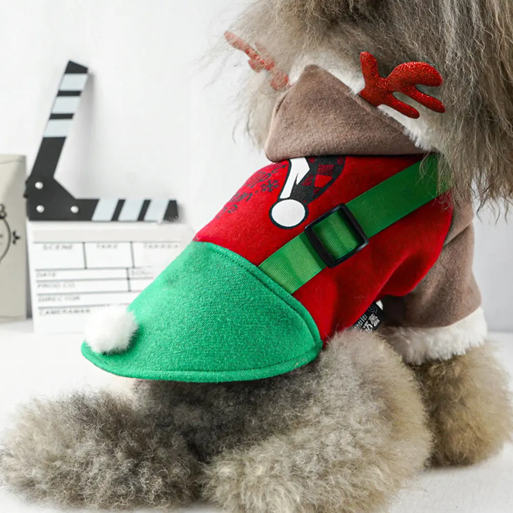 

1pc Pet Elk Design Suit High-quality Dog Costume Lightweight Christmas Clothes Small Size Pet Outfit Decorative Set