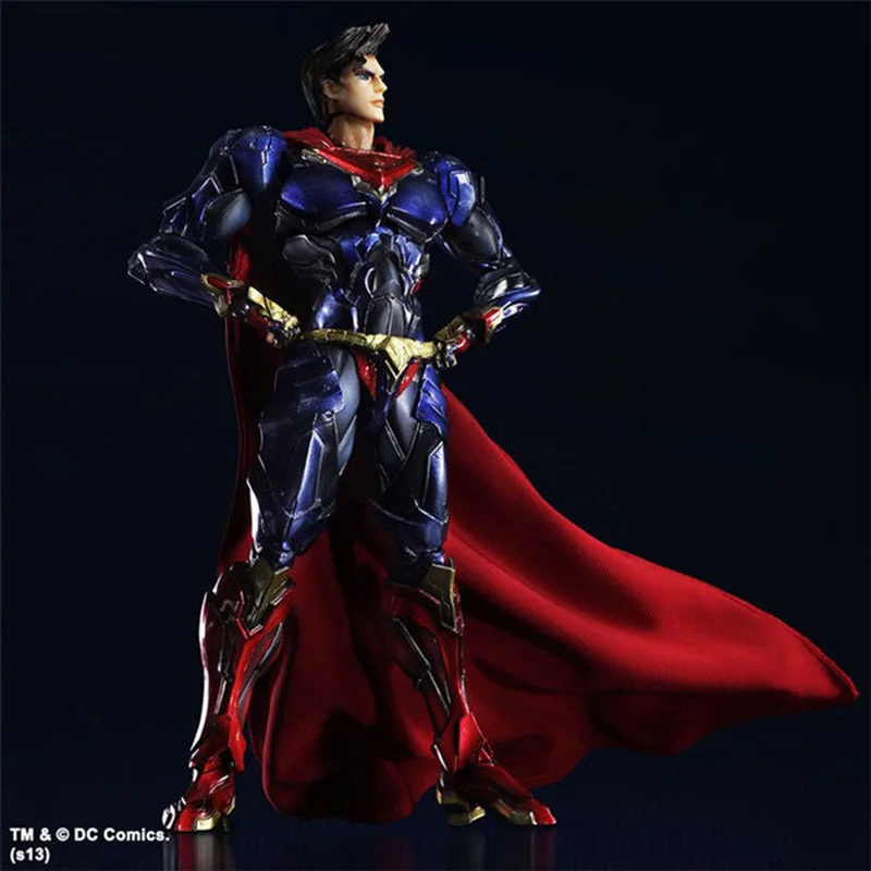 Play Arts Superman Variant Action Figure 26cm Super Hero Justice League Pvc Articulated High-Mobility Collectible Toys Gift