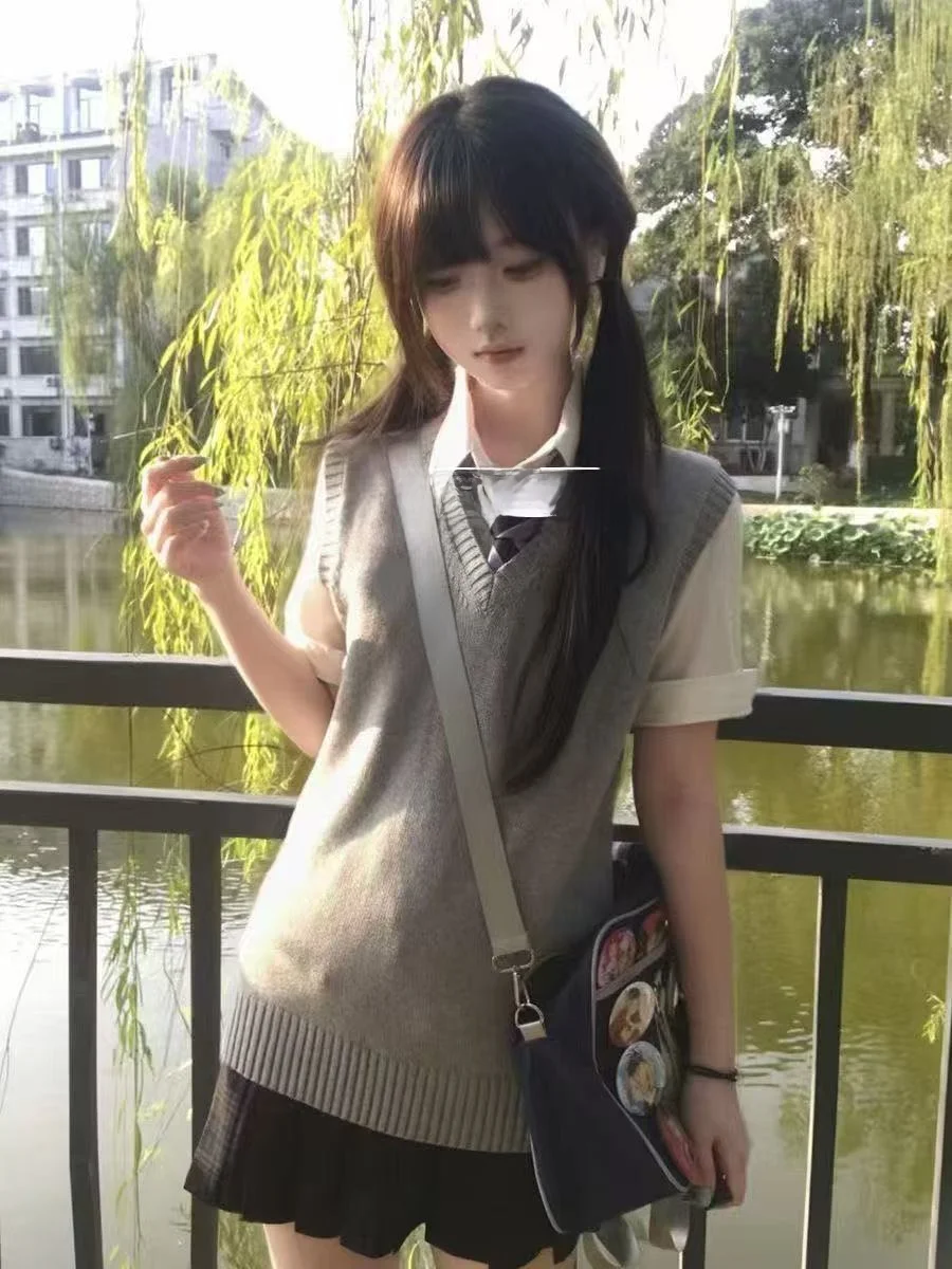 

Японский Sle JK orm Вязаный топ Svel Vest Многослойный топ Faion Sensation Jk клетчатая юбка ort Комплект юбок