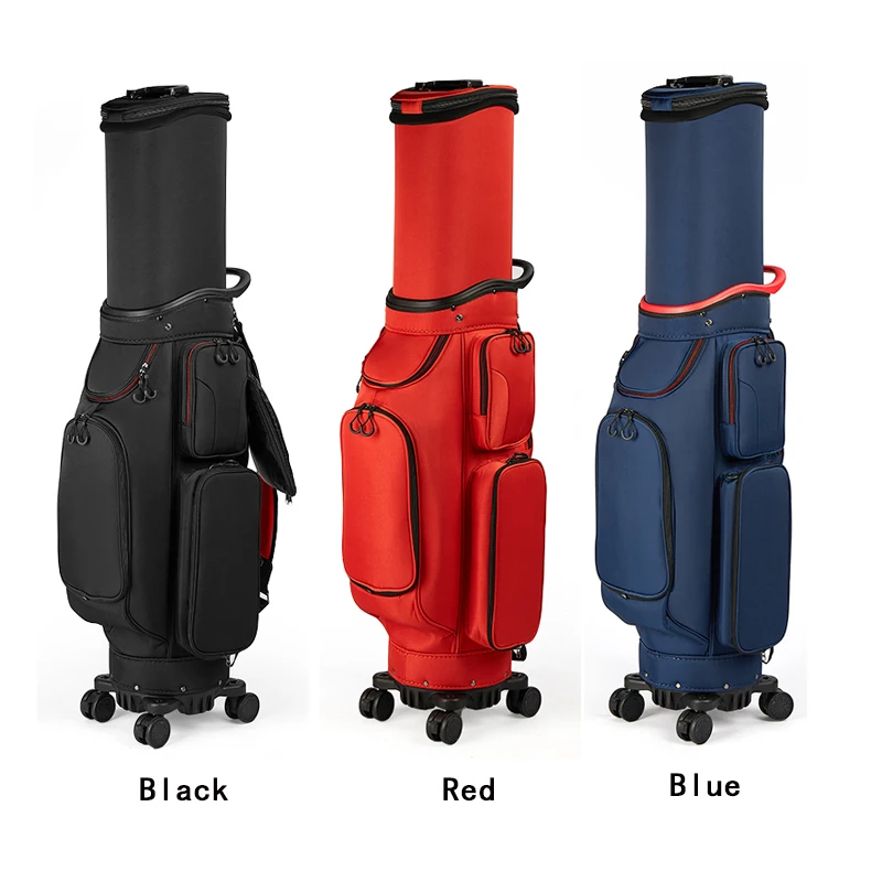 Waterproof Nylon Golf Travel Bag Retractable Design With 4 Universal Wheels Durable Portable Golf Club Storage Bag Customizable