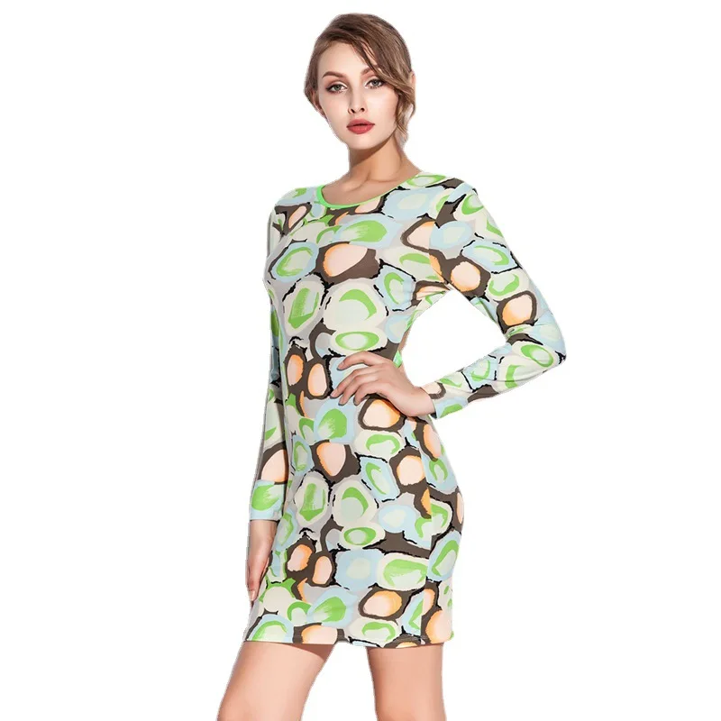 Vestido de manga larga para mujer, Vestido corto con Espalda descubierta, Sexy, Floral, cuello redondo, informal, playero, faldas