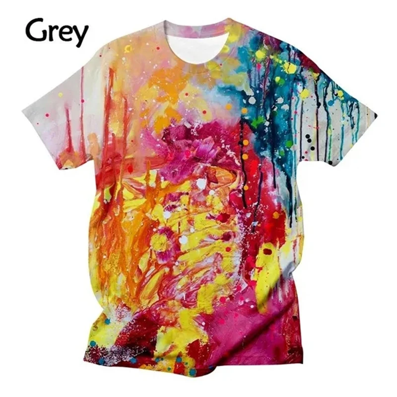 3D Graffiti Art Tie Dye T Shirt Short Sleeve Men Women Casual Tshirt Tees Grapic Tee Shirts Men Streetwear Breathable T-shirt