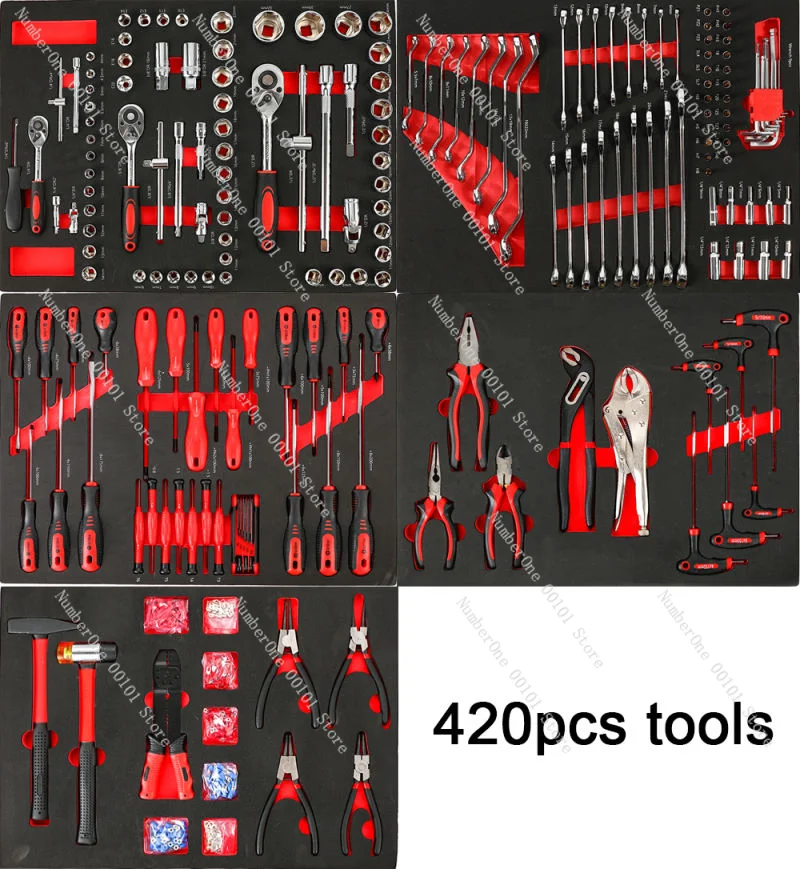 420 Pcs Professional CR-V Material Hand Tools Workshop Wrench Set Box for Auto Repair Mechanic Tools