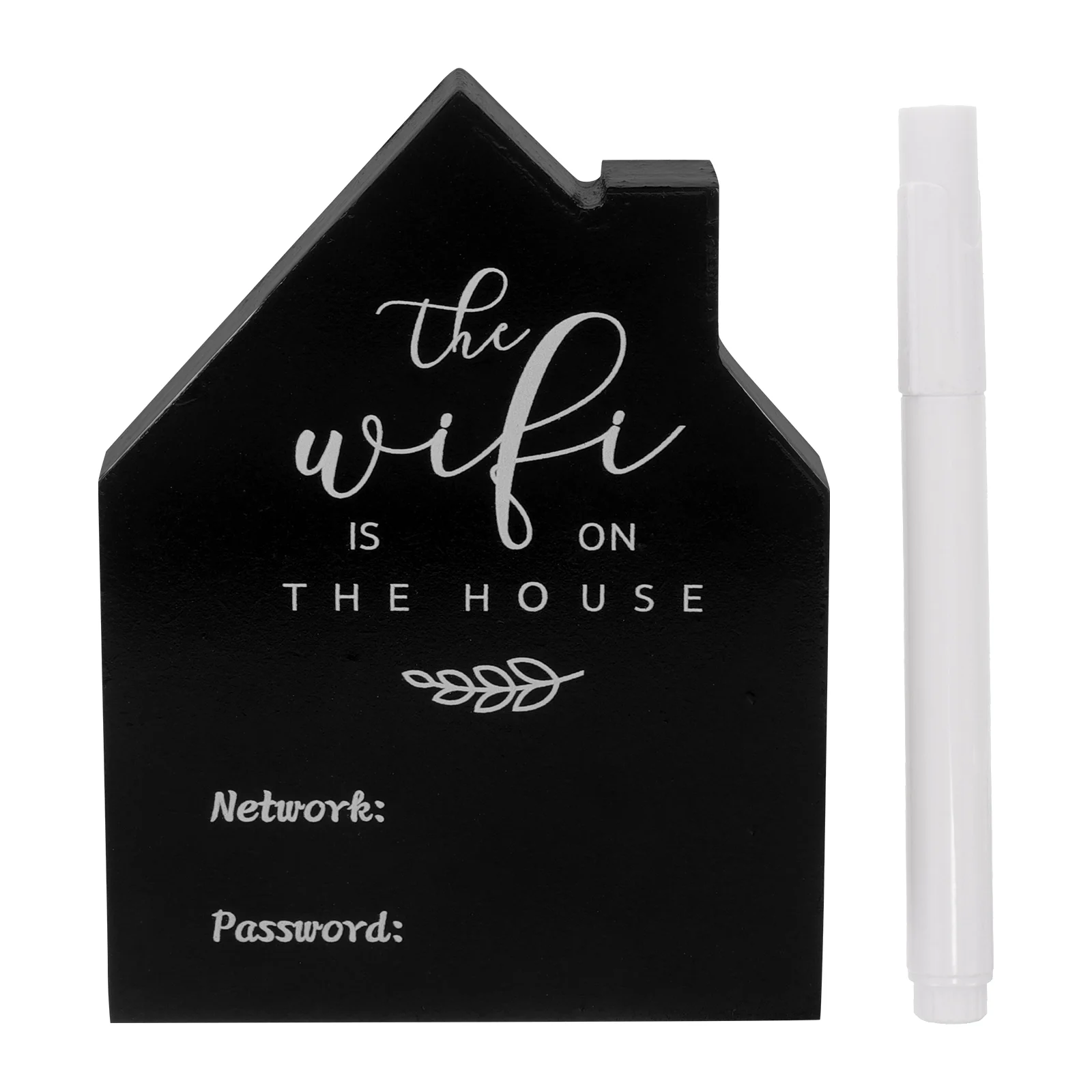 Password Sign Wood Wifi Reminder for Hotel The Table Wooden Home Wireless Network