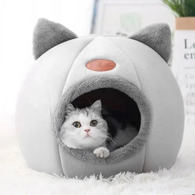 Lovely Cat Pet Dog Cat Beds Nest Deep Sleep Pets Tent Soft Comfortable Semi-enclosed Cat Nest Kennel Autumn Winter Pet Supplies