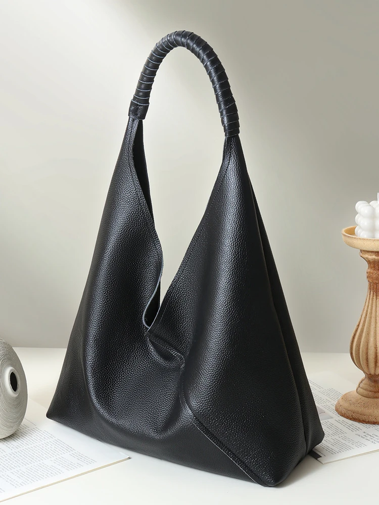 

Top Layer Cowhide Women's Tote Bag Large Capaci Commuter Single oulder Bag Faionable Genuine Leather Handbag