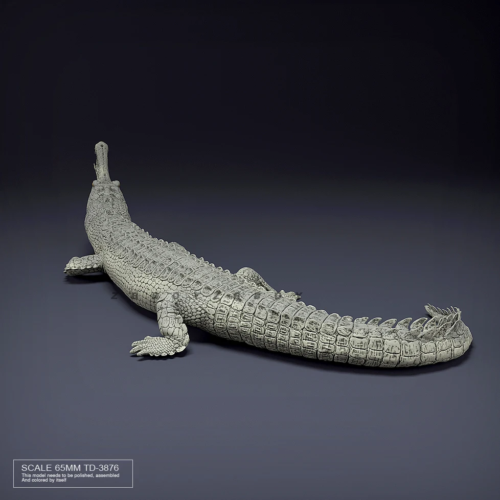 65mm Resin model kits Crocodile figure toy colorless and self-assembled TD-3876