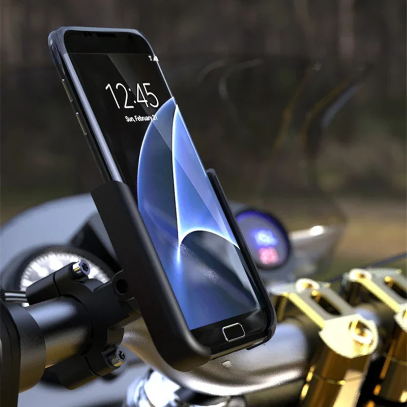 VIKEFON Aluminiumlegierung Motorrad Fahrrad Handyhalterung für 4-7 Zoll Smartphone GPS Lenkerhalterung Motorradzubehör – Detail 13