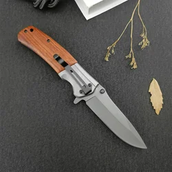 Model DA98 Folding Knife 5Cr13Mov Blade Coloured Wood Handle Outdoor Camping EDC Knives Hiking Portable Tool with Original Box