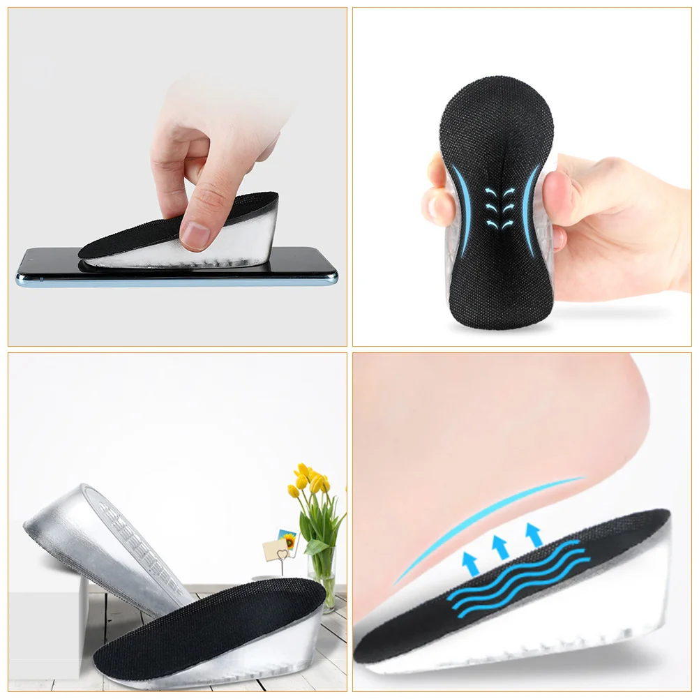 

1pcs 1 Pair Silicone Invisible Heightening Insoles Lightweight Non-Slip Wearable Heel Cushion Comfortable Shoe Pads Honeycomb