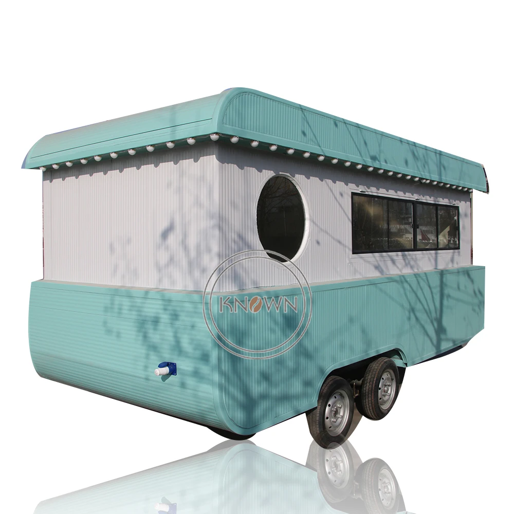 2023 Customization Outdoor Vintage Snack Food Truck Cart Mobile Mini Boat Shape Coffee Food Trailer Support for Sale Europe