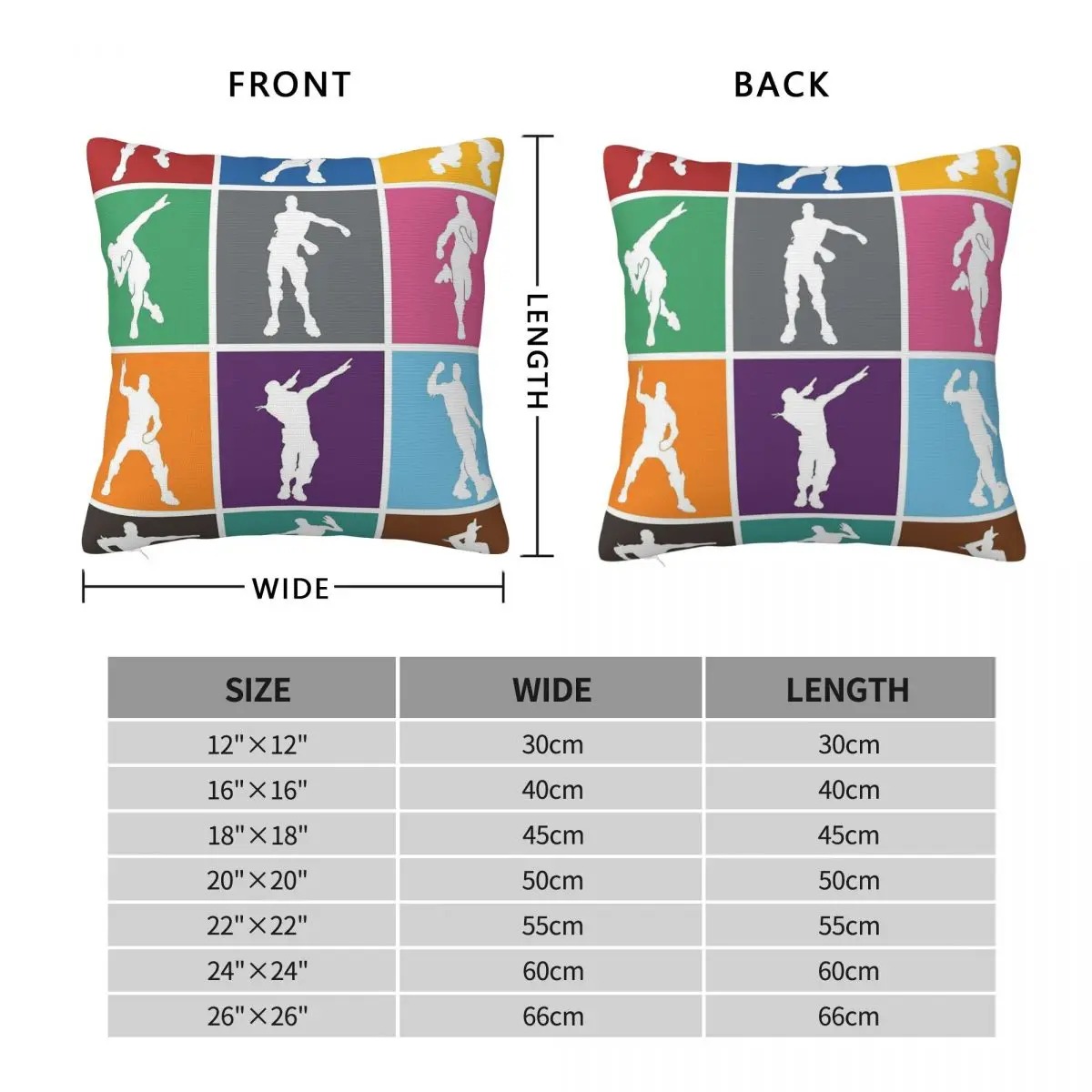 Battle Royale Victory Dance Rainbow Lattice Square Pillowcase Polyester Linen Velvet Pattern Zip Decorative Car Cushion Cover