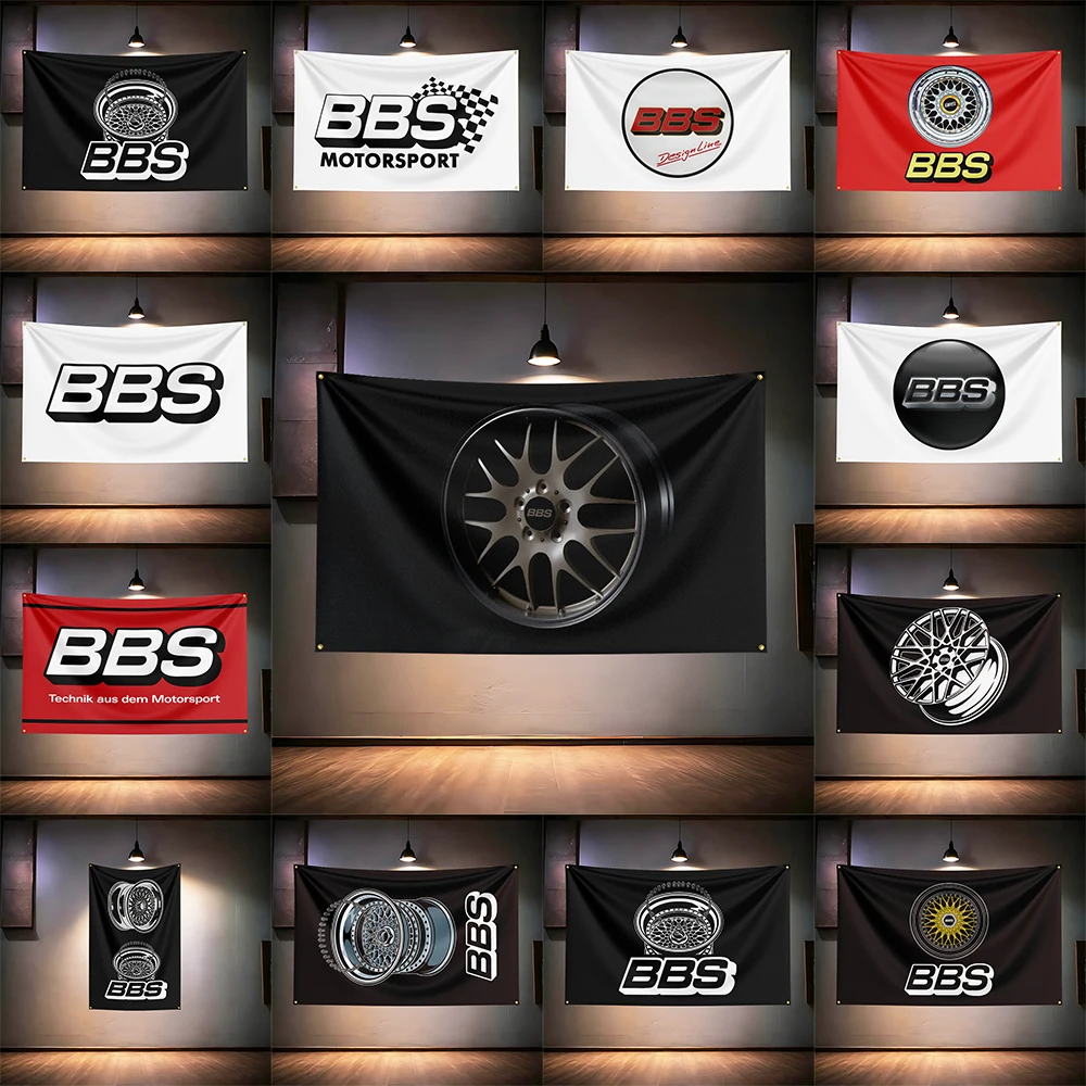 Banderas de ventiladores de rueda B-B-Ss para garaje, taller de tuning, bar, club, taller de reparación de automóviles, decoración de pared, pancarta de carreras