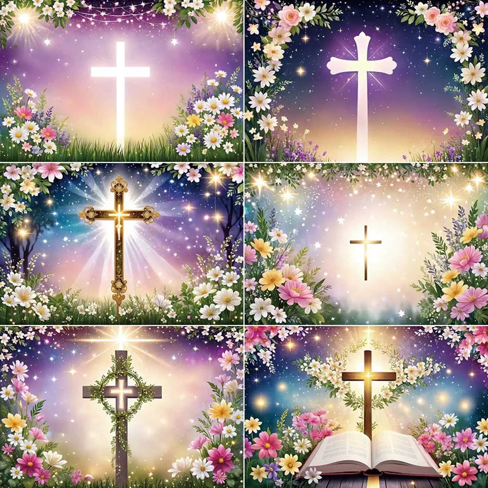 

MOON.QG Holy First Communion Photography Backdrop Church Cross God Bless Photozone Background Baby Photo Studio Photobooth Props