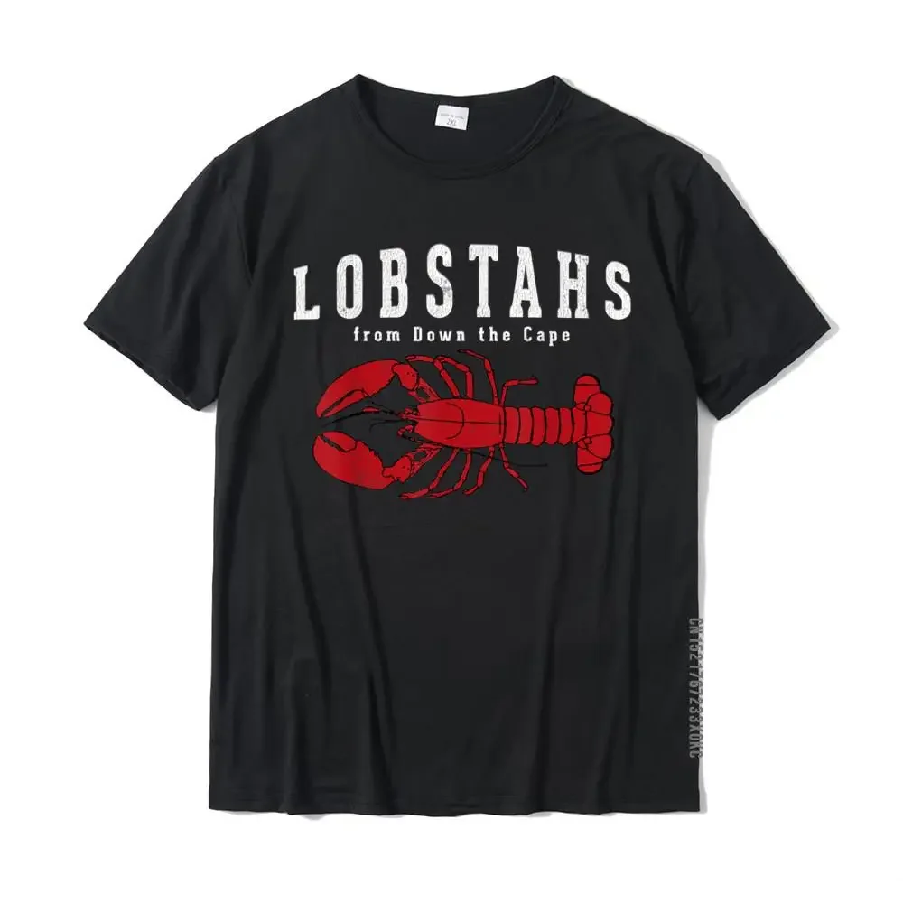 Funny Cape Cod Lobster LOBSTAHS Down Cape Distressed T-Shirt Men Slim Fit Casual Tops Shirt Cotton T Shirts Casual