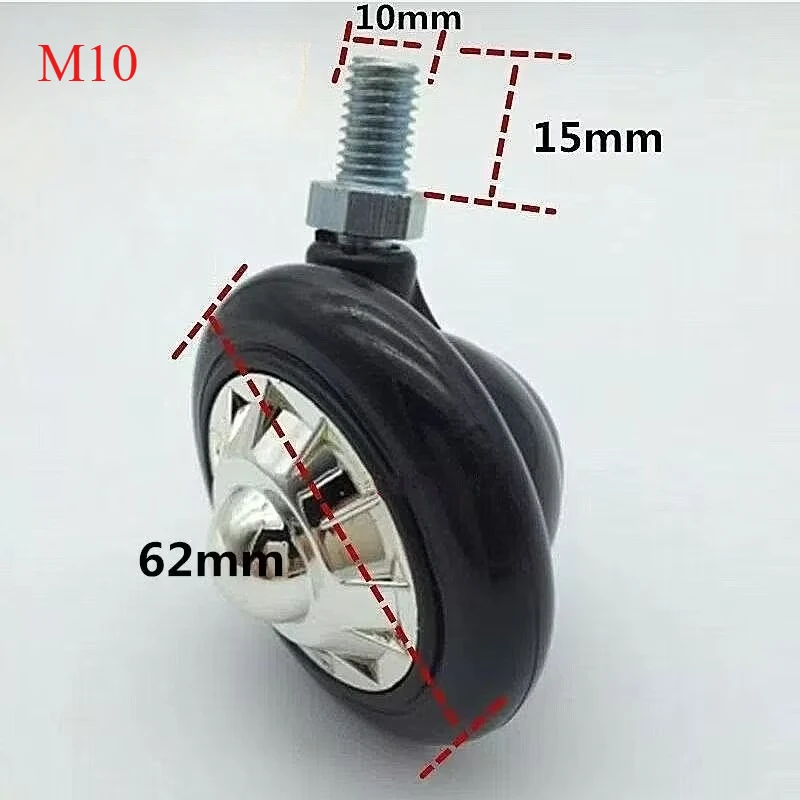 

5Pcs Zinc Plastic Ball Caster Wheel with Grip Ring M8 M10 Threaded Stem for Barbershop Chair Stool