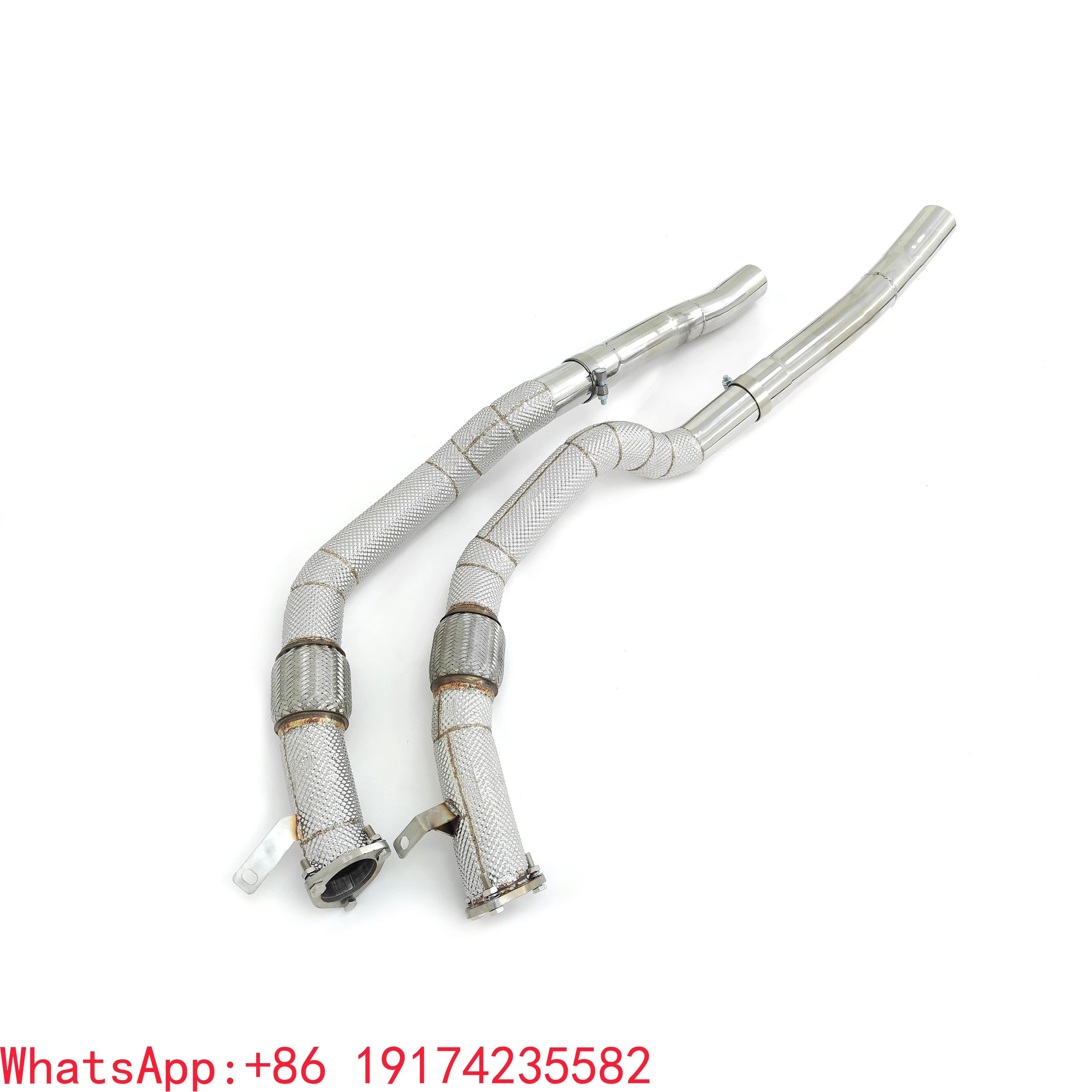 

For High Performance CSZ Car Accessories Exhaust Downpipe for Audi RS6 RS7 C8 4.0T 2019- FrontPipe Headers With Heat Shield