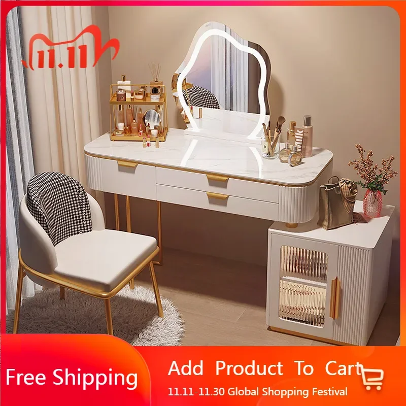 

Bedroom Solid Wood Dressing Table Mirror Luxury Drawer Girls Dressing Table European Vanity Comoda Pra Quarto Home Furniture