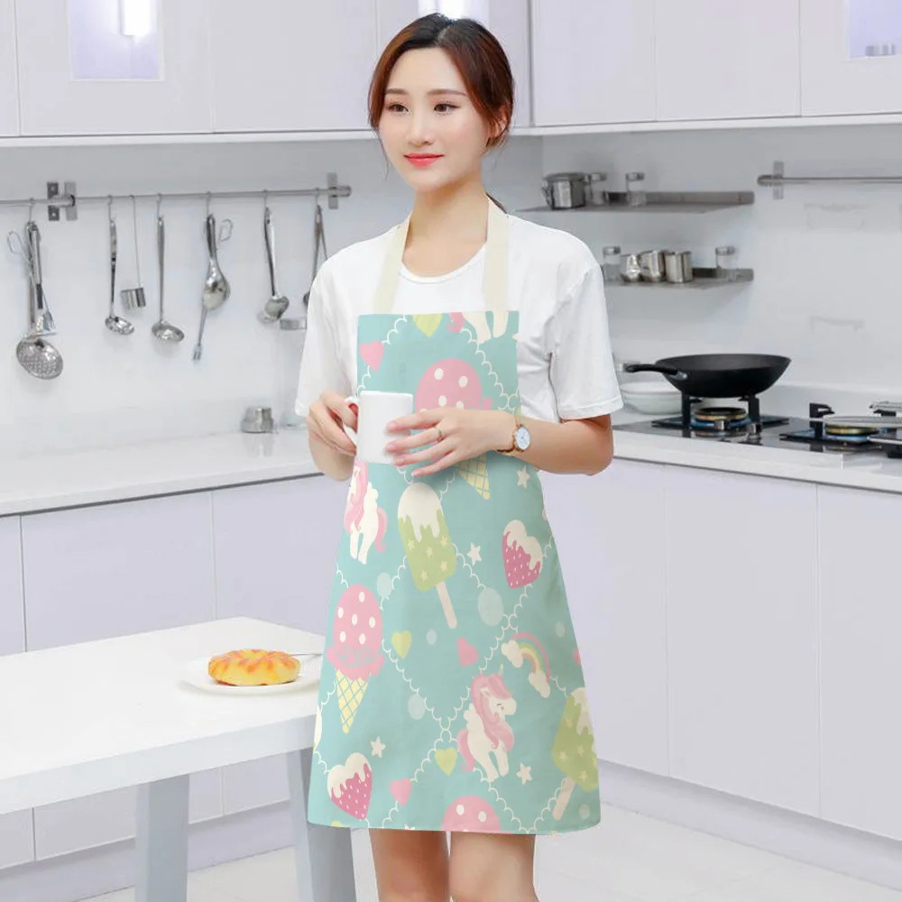 1Pcs 55x68cm Kitchen Aprons for Women Linen Bibs Household Cleaning Apron Home Waterproof Chefs Cooking Baking Apron for Child