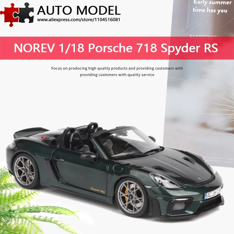 

Модель спортивного автомобиля Porsche 718 Spyder RS Weissach Pack, кабриолет, имитация, литая металлическая модель Norev 1:18 с полностью открывающимися дверями, для взрослых и мальчиков, игрушка, подарок, коллекционная модель, предмет для демонстрации