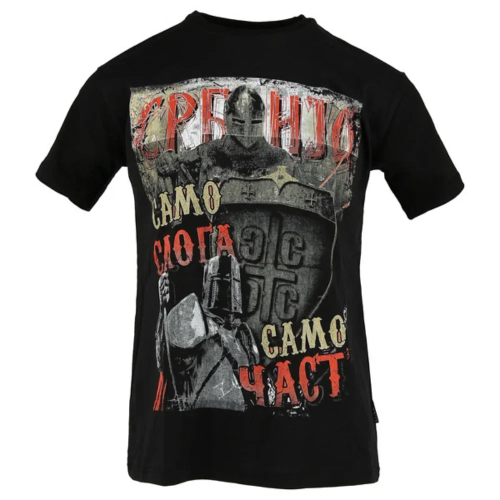 

"Only Harmony, Honor Only" Serbian Traditional T-Shirt 100% Cotton O-Neck Summer Short Sleeve Casual Mens T-shirt Size S-3XL