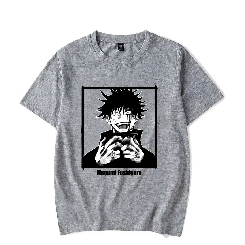 

Футболка с принтом аниме Fushiguro Megumi, летняя повседневная свободная футболка, женские и мужские футболки в стиле Харадзюку